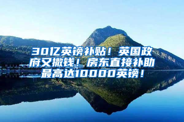 30亿英镑补贴！英国政府又撒钱！房东直接补助最高达10000英镑！