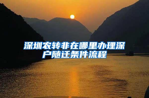 深圳农转非在哪里办理深户随迁条件流程