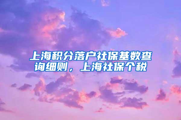 上海积分落户社保基数查询细则，上海社保个税