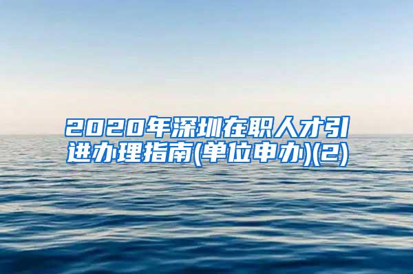 2020年深圳在职人才引进办理指南(单位申办)(2)