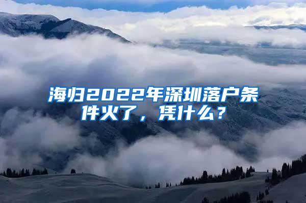 海归2022年深圳落户条件火了，凭什么？