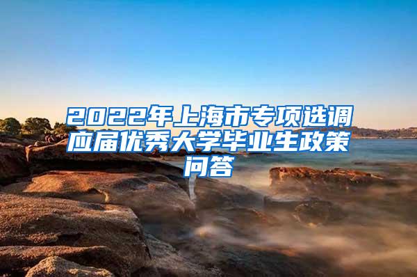 2022年上海市专项选调应届优秀大学毕业生政策问答