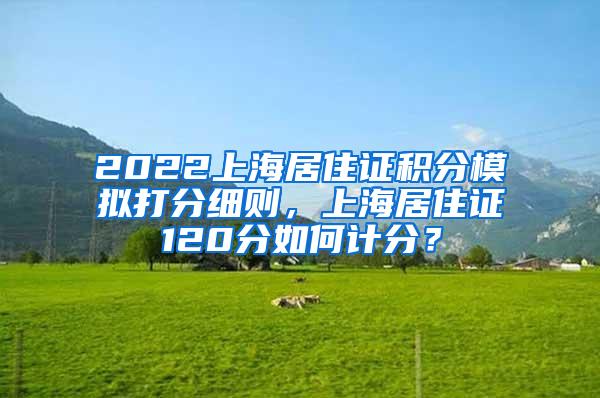 2022上海居住证积分模拟打分细则，上海居住证120分如何计分？