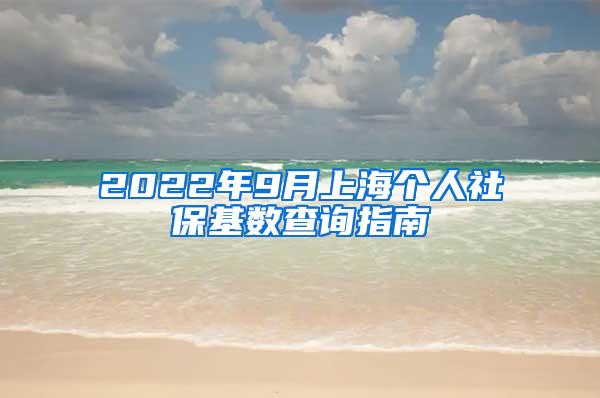 2022年9月上海个人社保基数查询指南