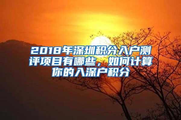 2018年深圳积分入户测评项目有哪些，如何计算你的入深户积分