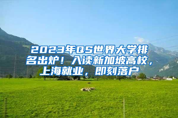 2023年QS世界大学排名出炉！入读新加坡高校，上海就业，即刻落户