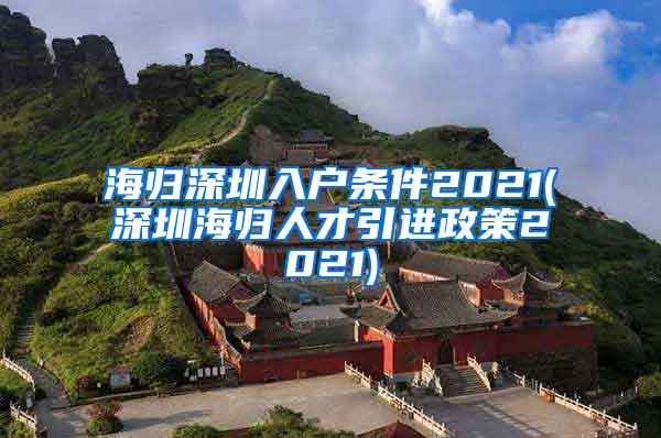 海归深圳入户条件2021(深圳海归人才引进政策2021)