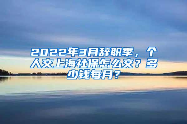 2022年3月辞职季，个人交上海社保怎么交？多少钱每月？