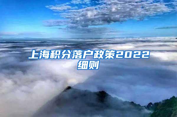 上海积分落户政策2022细则