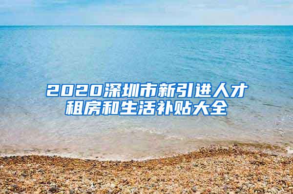 2020深圳市新引进人才租房和生活补贴大全