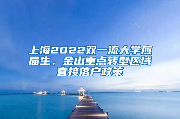 上海2022双一流大学应届生，金山重点转型区域直接落户政策