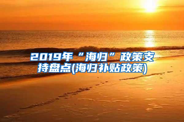 2019年“海归”政策支持盘点(海归补贴政策)