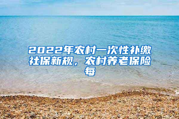 2022年农村一次性补缴社保新规，农村养老保险每