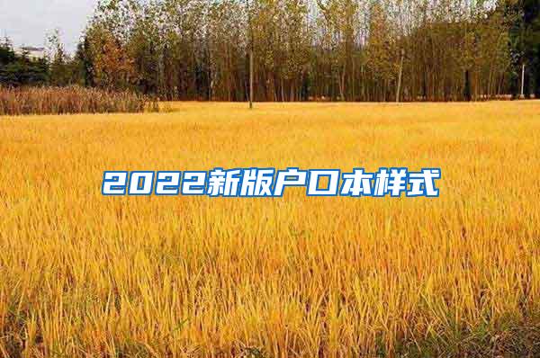 2022新版户口本样式