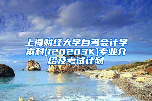 上海财经大学自考会计学本科(120203K)专业介绍及考试计划