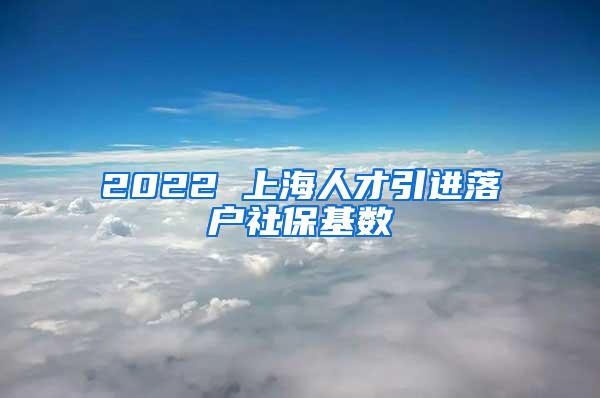 2022 上海人才引进落户社保基数