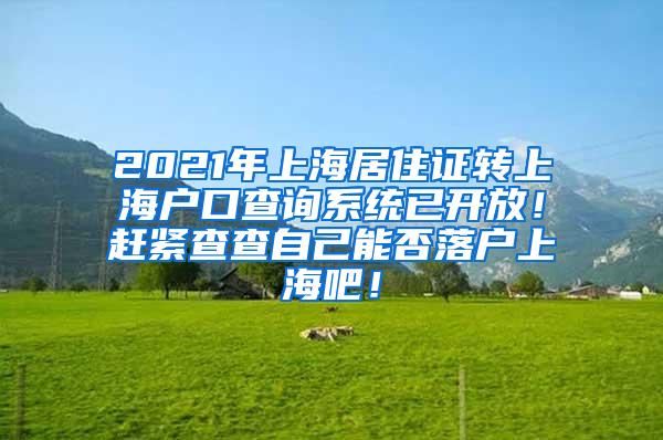 2021年上海居住证转上海户口查询系统已开放！赶紧查查自己能否落户上海吧！