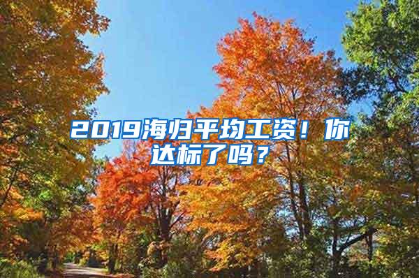 2019海归平均工资！你达标了吗？