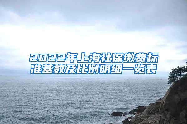 2022年上海社保缴费标准基数及比例明细一览表