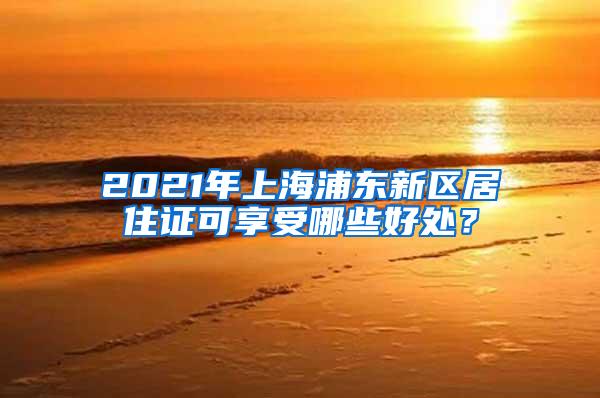 2021年上海浦东新区居住证可享受哪些好处？