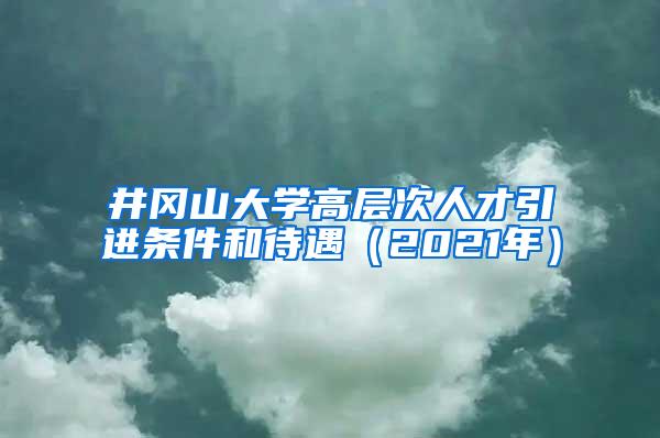 井冈山大学高层次人才引进条件和待遇（2021年）