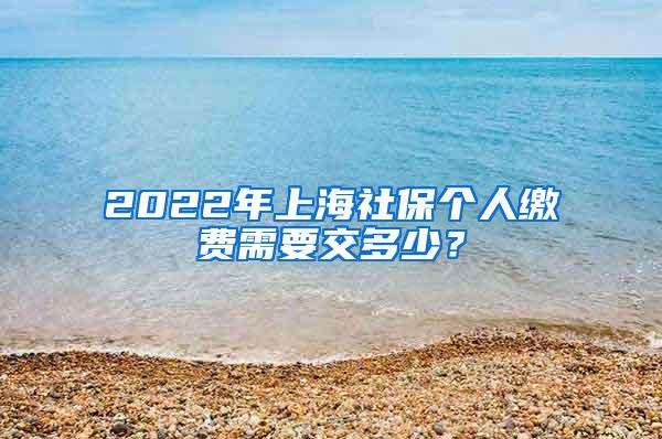 2022年上海社保个人缴费需要交多少？