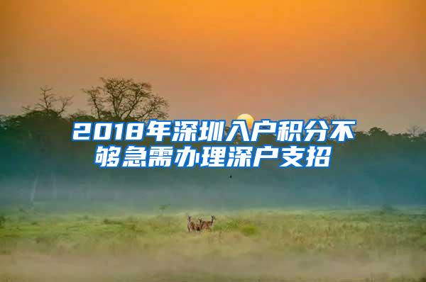 2018年深圳入户积分不够急需办理深户支招