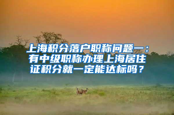 上海积分落户职称问题一：有中级职称办理上海居住证积分就一定能达标吗？