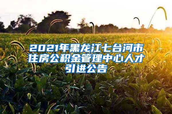 2021年黑龙江七台河市住房公积金管理中心人才引进公告