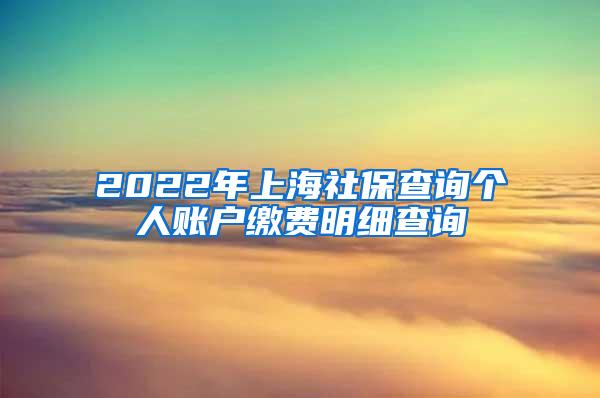 2022年上海社保查询个人账户缴费明细查询