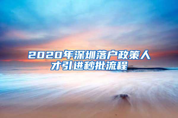 2020年深圳落户政策人才引进秒批流程