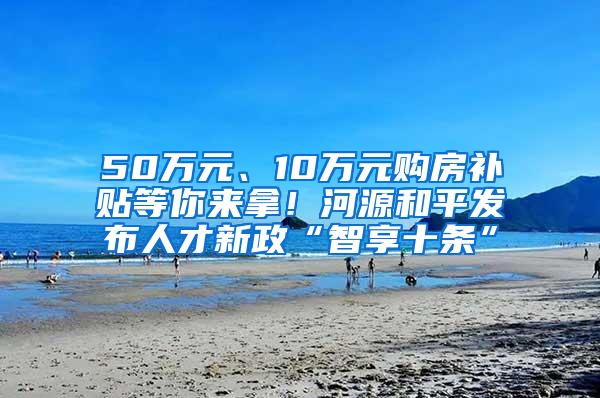 50万元、10万元购房补贴等你来拿！河源和平发布人才新政“智享十条”