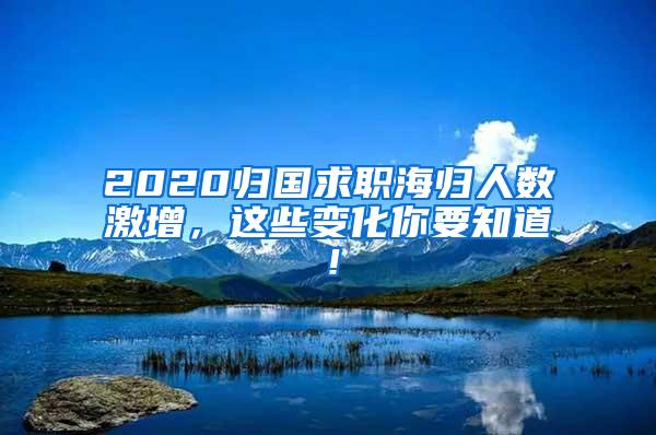 2020归国求职海归人数激增，这些变化你要知道！