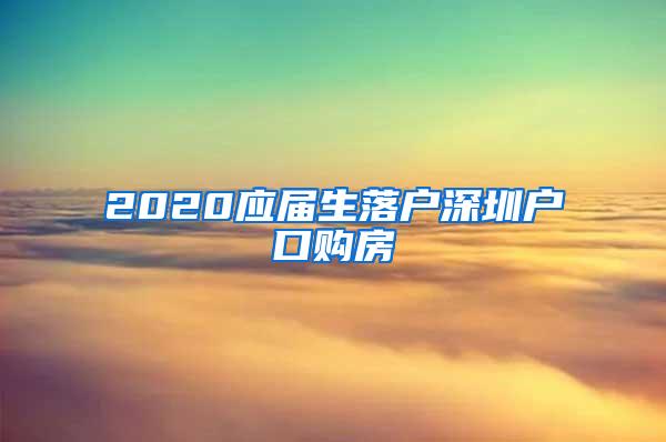 2020应届生落户深圳户口购房