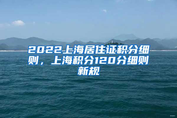 2022上海居住证积分细则，上海积分120分细则新规