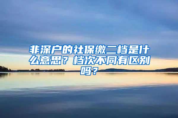 非深户的社保缴二档是什么意思？档次不同有区别吗？