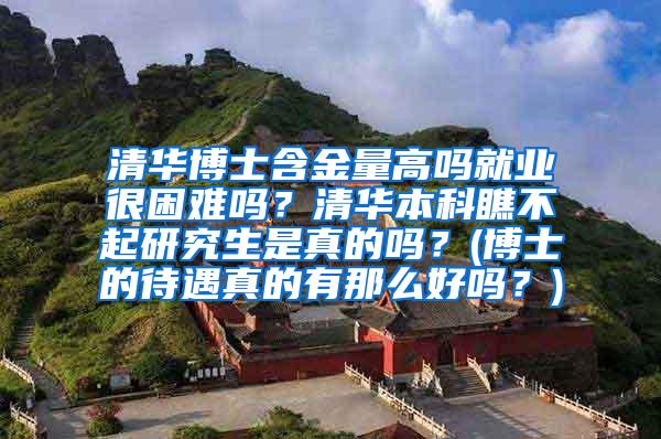 清华博士含金量高吗就业很困难吗？清华本科瞧不起研究生是真的吗？(博士的待遇真的有那么好吗？)