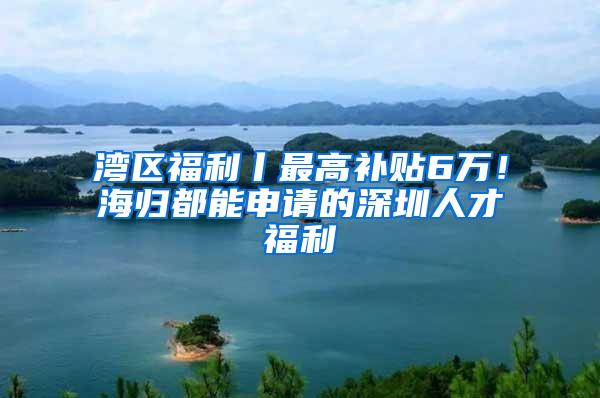 湾区福利丨最高补贴6万！海归都能申请的深圳人才福利