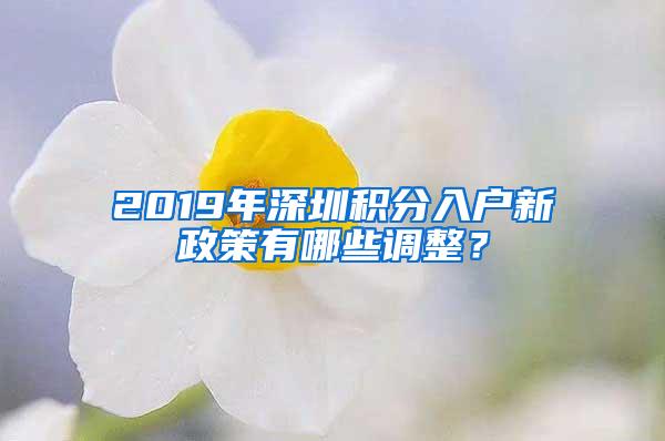 2019年深圳积分入户新政策有哪些调整？