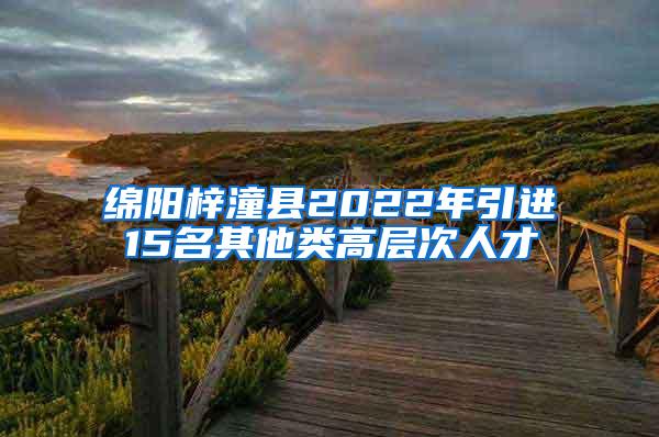 绵阳梓潼县2022年引进15名其他类高层次人才