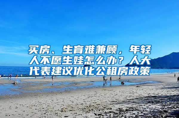 买房、生育难兼顾，年轻人不愿生娃怎么办？人大代表建议优化公租房政策