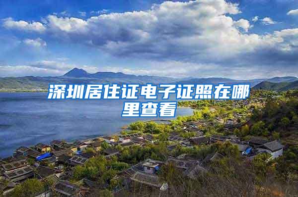 深圳居住证电子证照在哪里查看