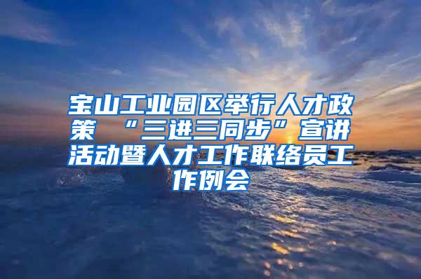 宝山工业园区举行人才政策 “三进三同步”宣讲活动暨人才工作联络员工作例会