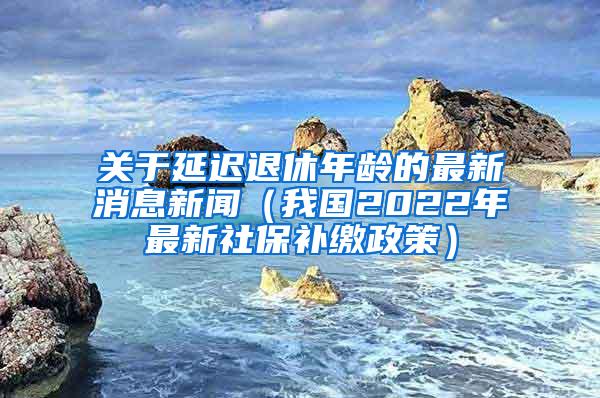 关于延迟退休年龄的最新消息新闻（我国2022年最新社保补缴政策）