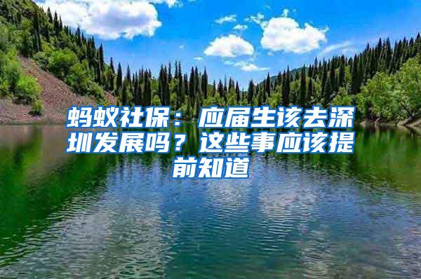 蚂蚁社保：应届生该去深圳发展吗？这些事应该提前知道