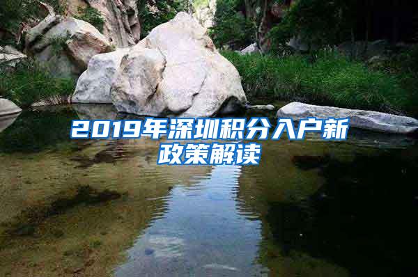 2019年深圳积分入户新政策解读