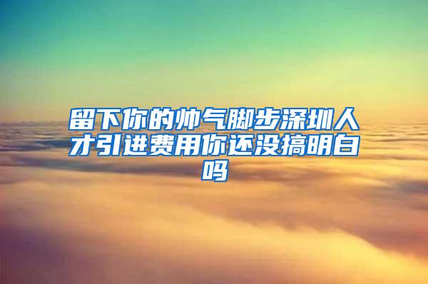 留下你的帅气脚步深圳人才引进费用你还没搞明白吗