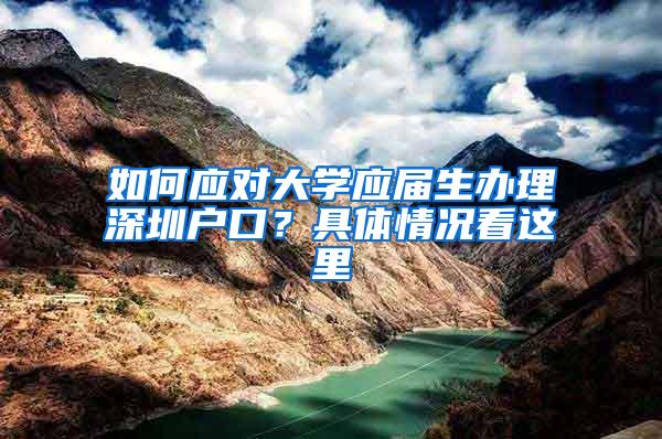 如何应对大学应届生办理深圳户口？具体情况看这里