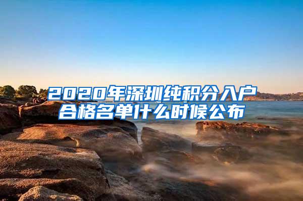 2020年深圳纯积分入户合格名单什么时候公布