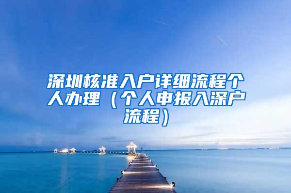 深圳核准入户详细流程个人办理（个人申报入深户流程）